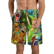 Men's Scooby Doo Beach Shorts Hot Summer Swim Trunks Sports Running Bathing Suits with Mesh Lining